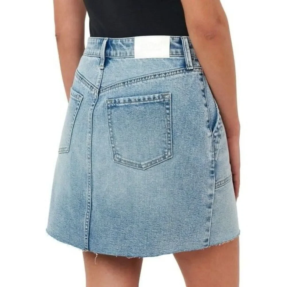 Edited by Remi Bader Women's Utility Mini Skirt Size 16 Light Wash